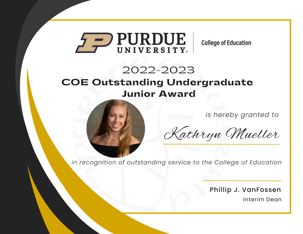 Kathryn Mueller certificate