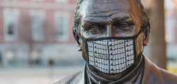 John Purdue wearing a mask