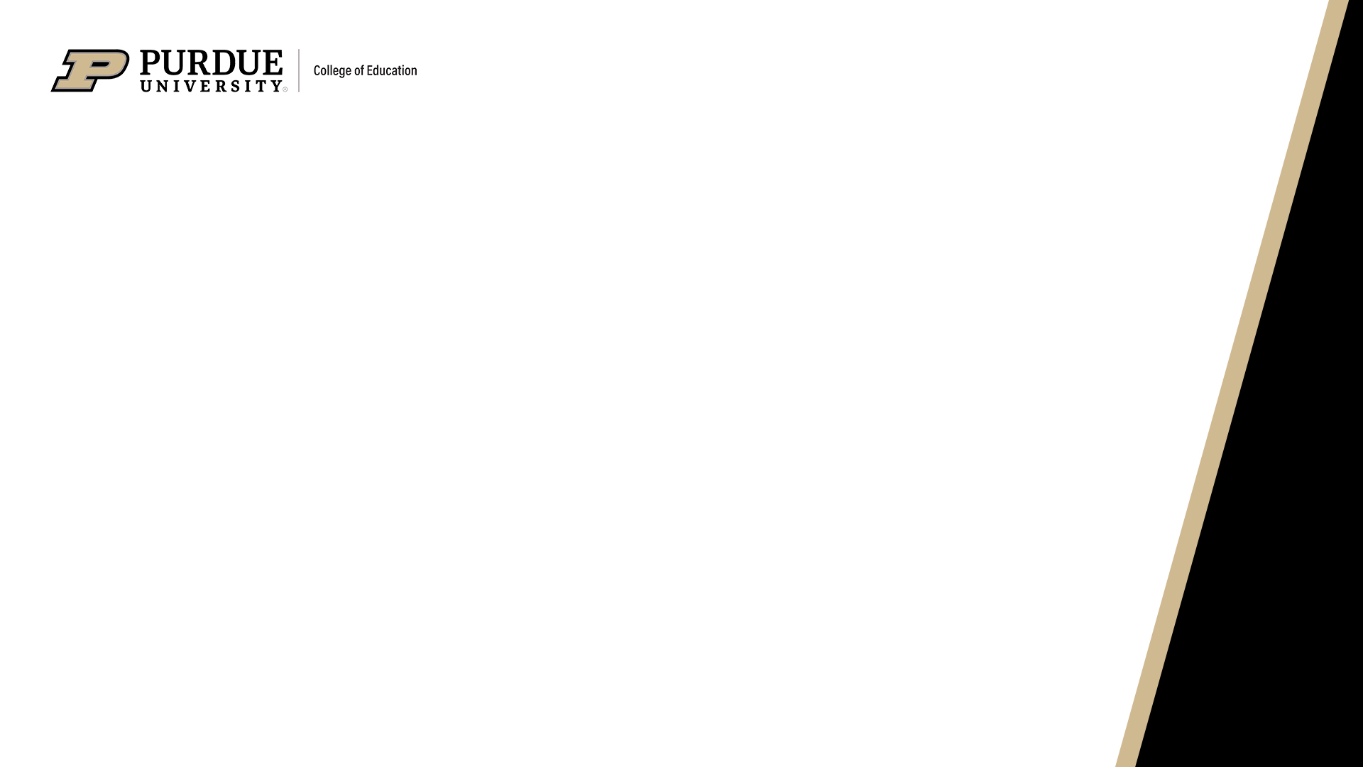 College of Education Virtual Background featuring a white and black diagonal background.