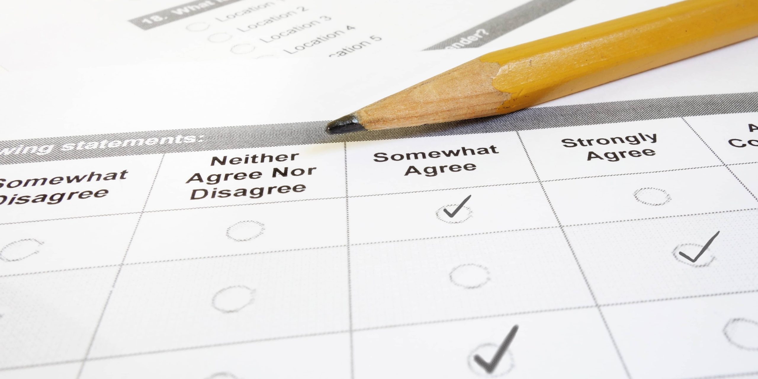 Pencil with survey questions