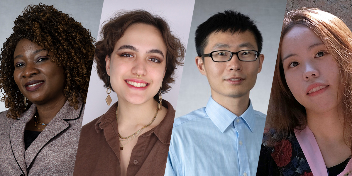 (l to r) Samiratu Bashiru, Karabella Hernandez, Chenchen Lu, Megan (Yiheng) Zhou