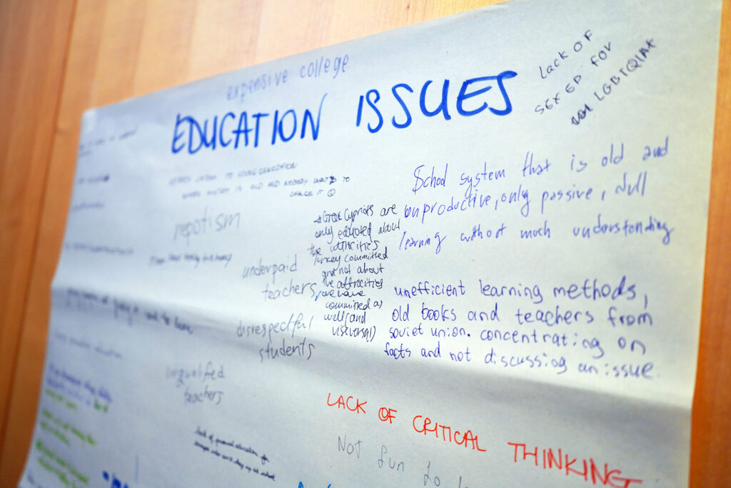 Students discussed current educational issues and challenges