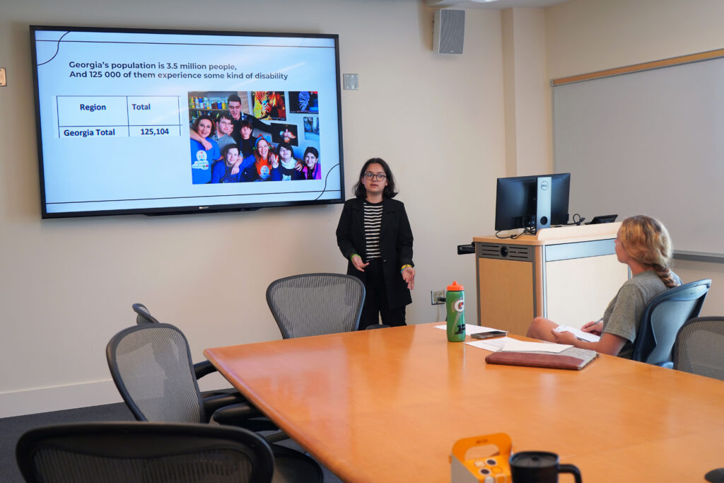 Fellow Lizi Arkania of the Republic of Georgia presented her final project, an app for disabilities resources in the Georgian language and script