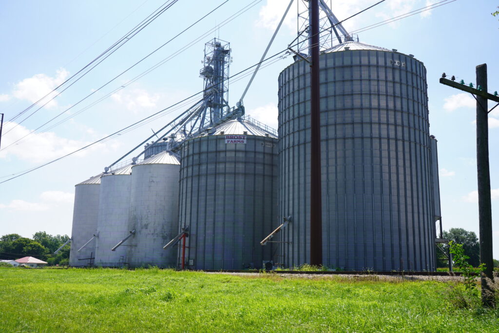 Rural Education Center outdoor view featuring grain elevators.