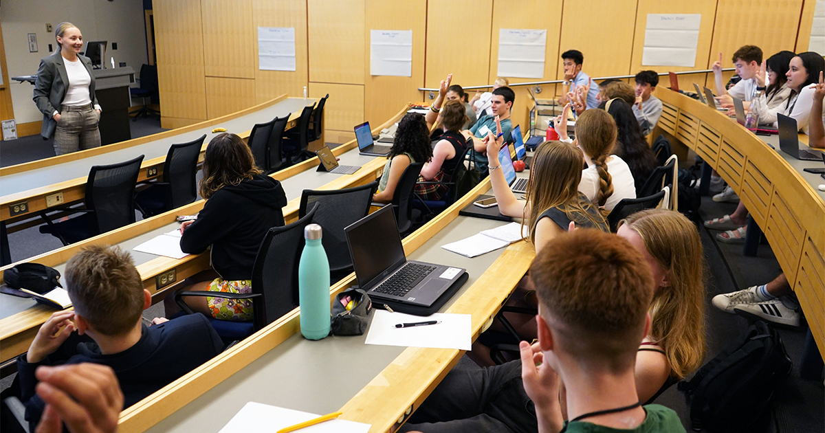 PhD student instructor Diane Jackson led the students in a dynamic discussion of media, propaganda, and ethics