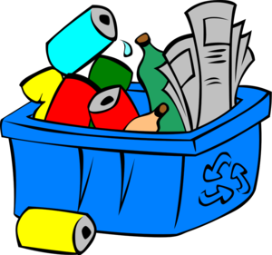 Cartoon recycling bin