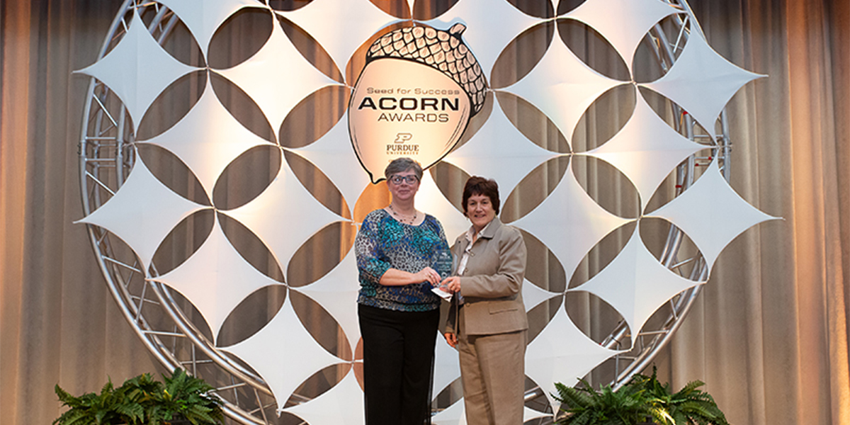 Kristen Seward from the College of Education and Karen Plaut, executive vice president for research