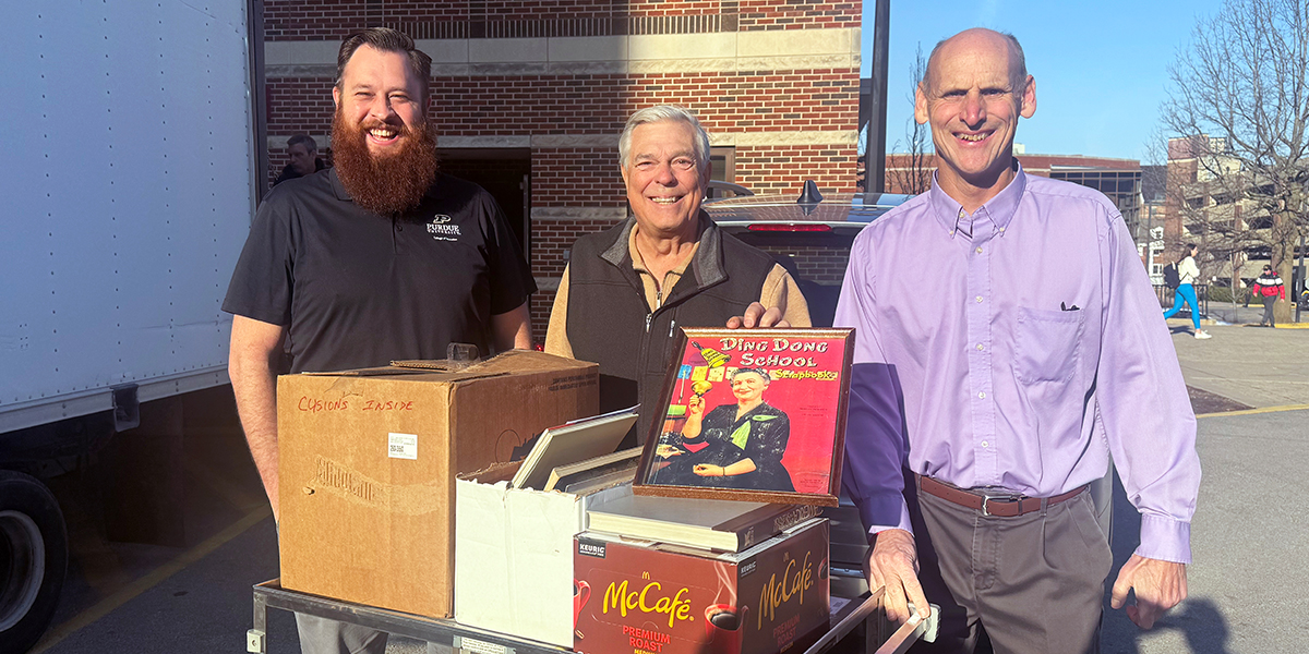 Nierstheimer donates books to College for Purdue teacher candidates