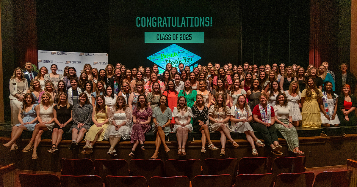 2025 Pinning Ceremony attendees standing on the Loeb Playhouse stage.