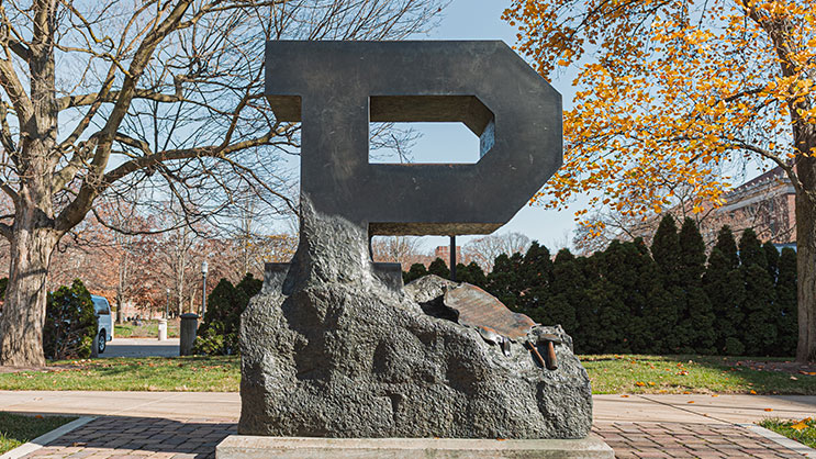 The Unfinished P sculpture