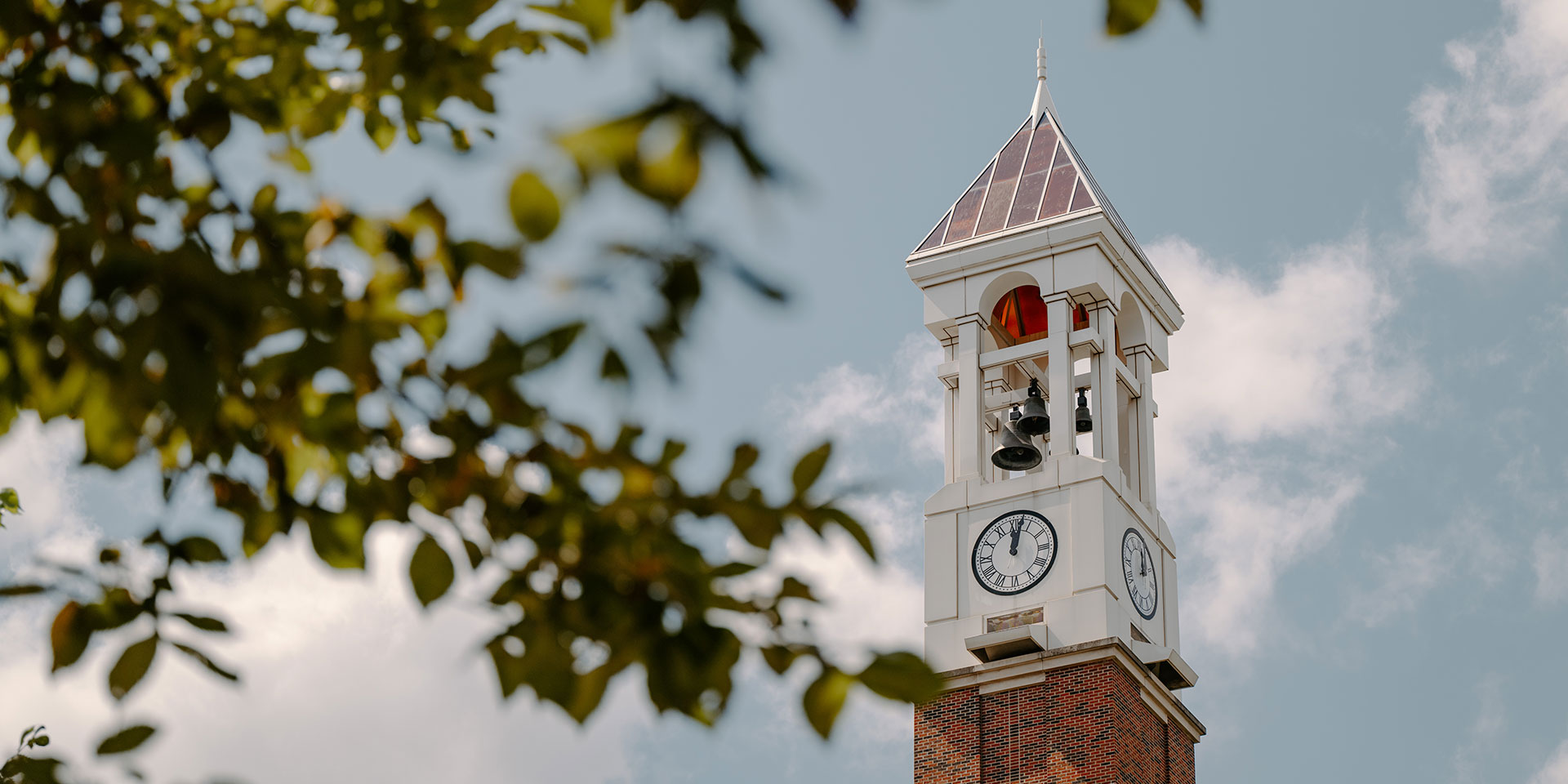 The Purdue University Bell Tower in summer