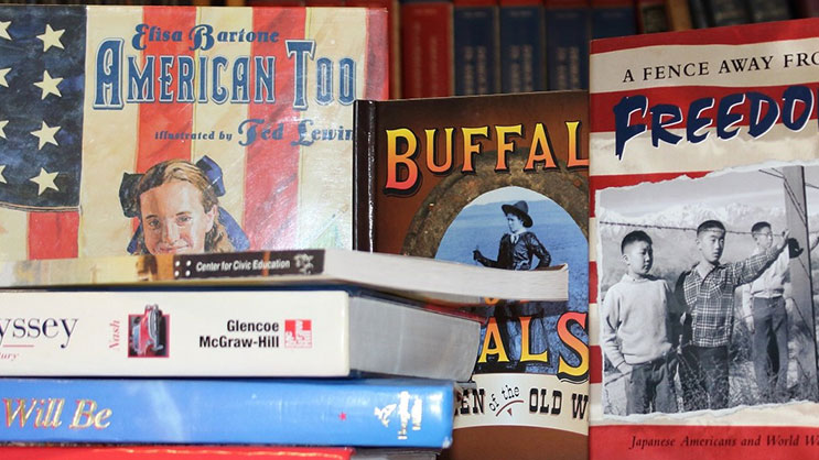 A few of the books found in the Ackerman Center's Library of Liberty