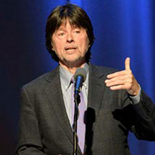 Ken Burns presents during the Ackerman Center's lecture series