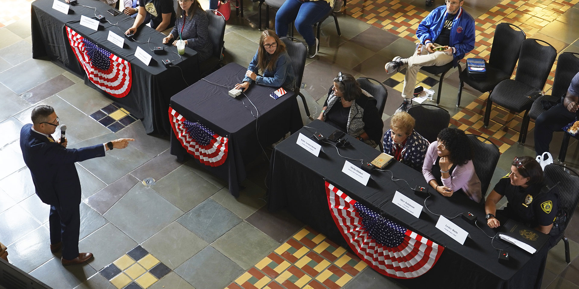 An overhead view of the Constitution Day Event at the Purdue Memorial Union