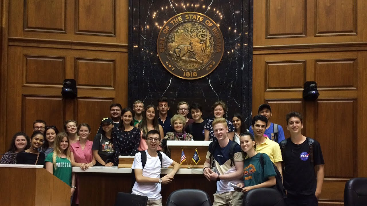 A group of BFTF participants standing inside of an Indiana courthouse.