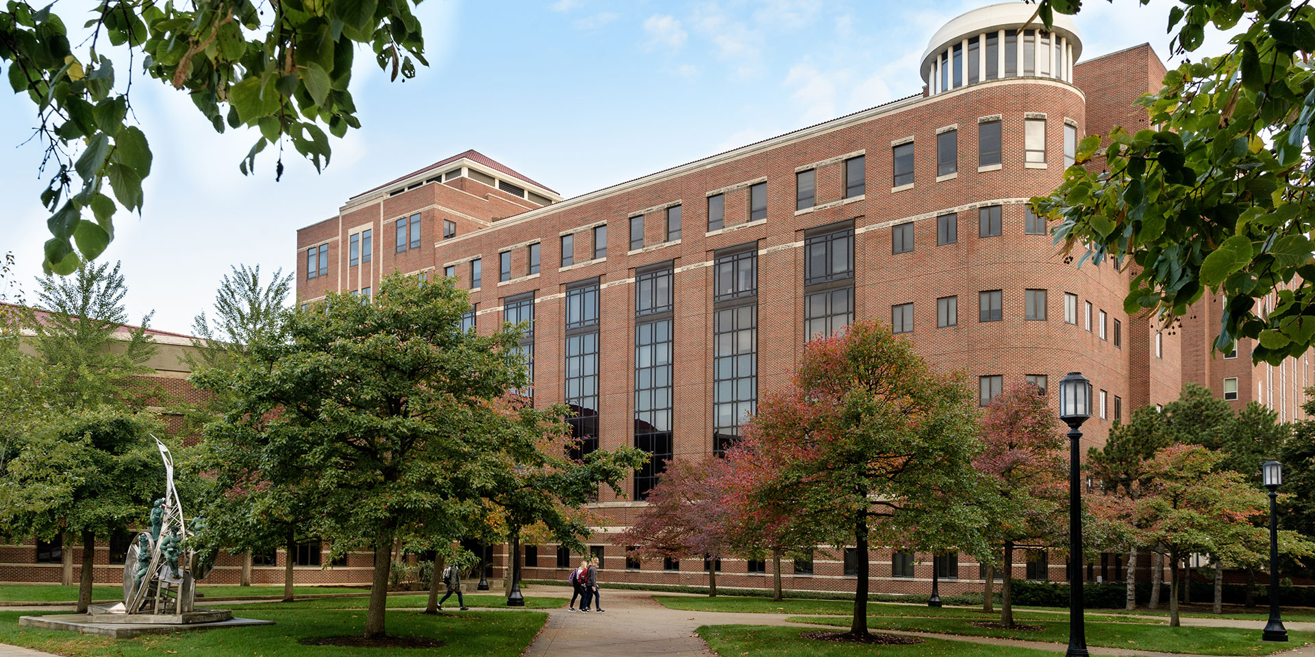 Beering Hall in front of a blue sky.