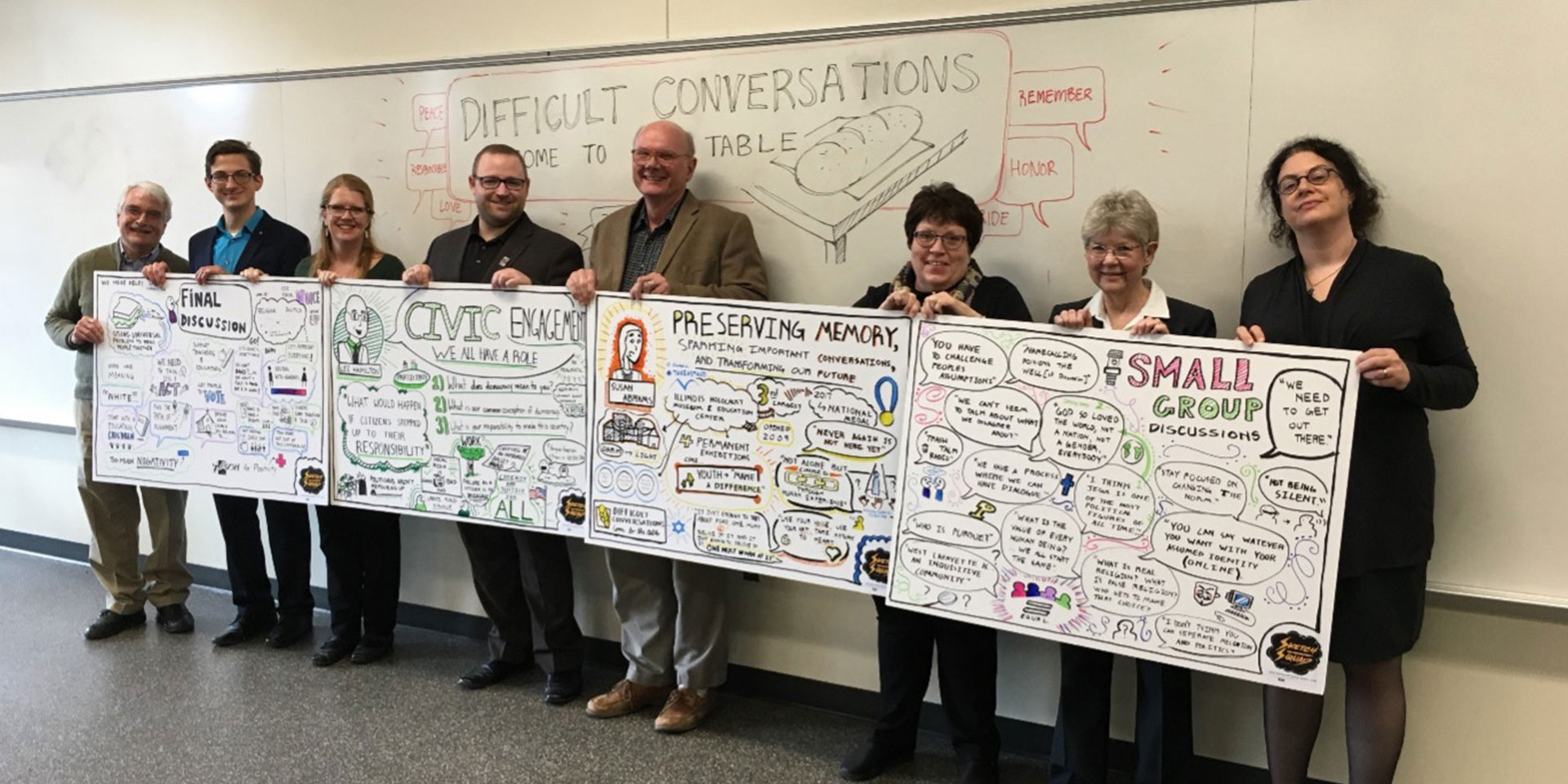 Educators show off a project at an Ackerman Center event
