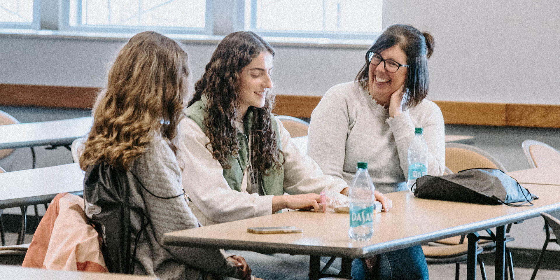 Students work together on a project for Become a Teacher Day