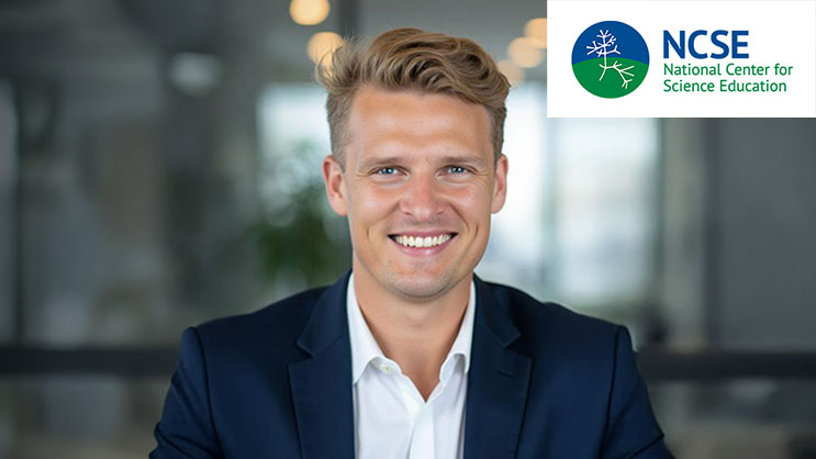 A headshot of Isaiah Kent-Schneider with the NCSE logo.