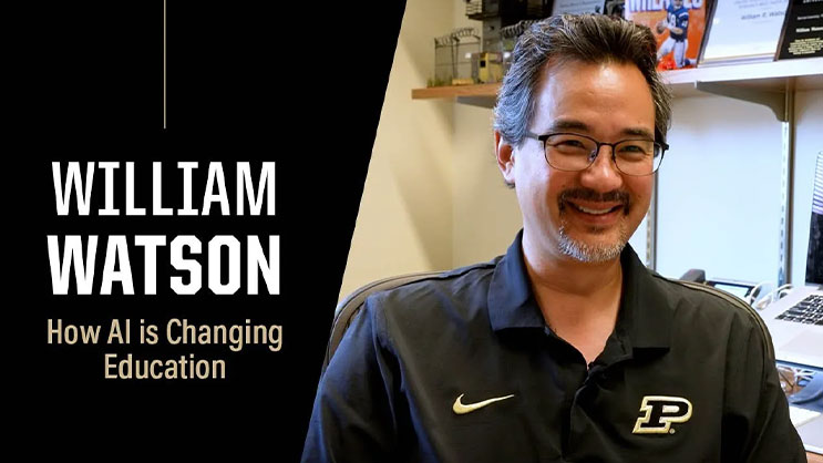 A still of Bill Watson during an interview. Beside him is the following text,