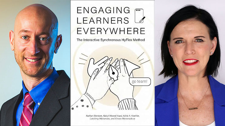 Nathan Mentzer, Adrie Koehler, and the cover of their new book.